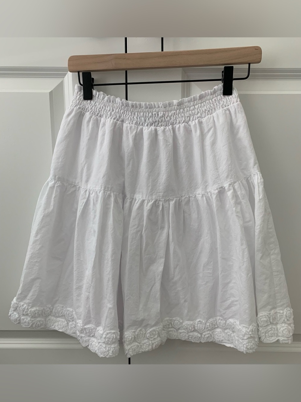Vintage Wetseal White Tiered Floral Rosette Trimmed Skirt/ Tube Top